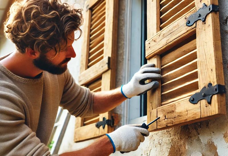 volet en bois démontage